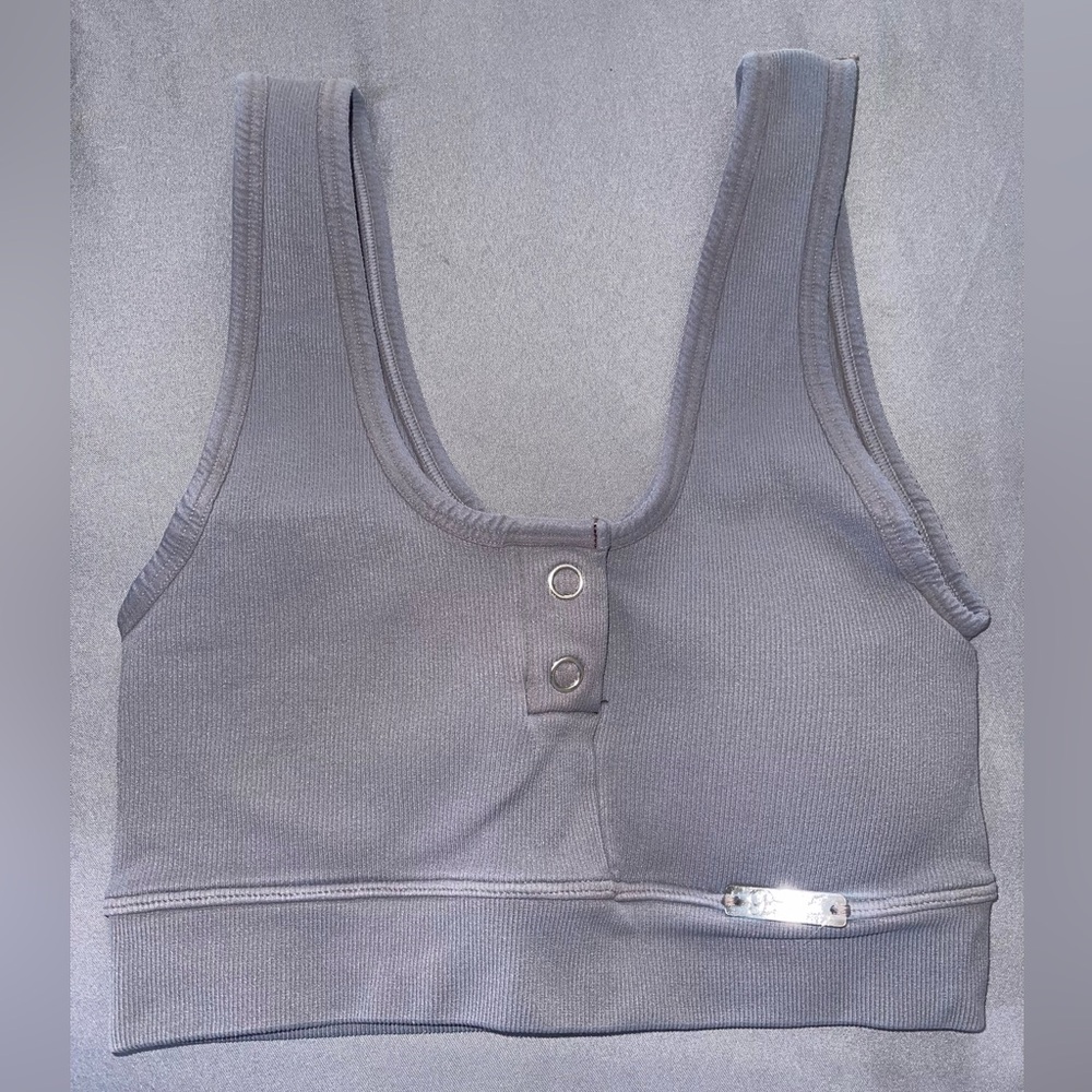 Bombshell Sportswear Inspired Seamless Bra in Gray